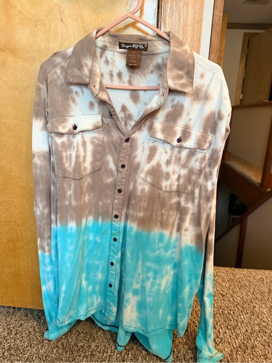 Cowgirl Tuff Tops - Cowgirl Tuff Co western blouse. Size XL tie dye